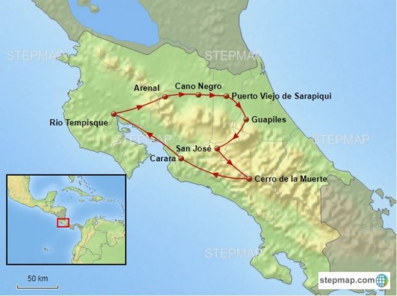 Costa Rica Easy Birding route