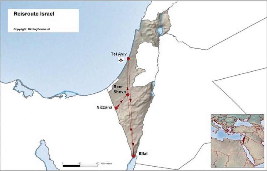 Routekaart Israel Eilat