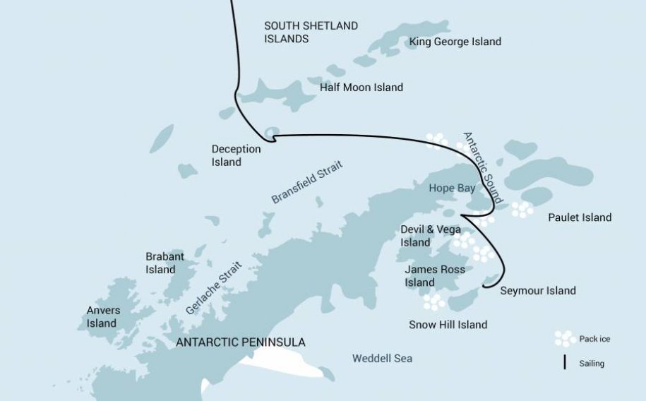 Weddellzee cruise route